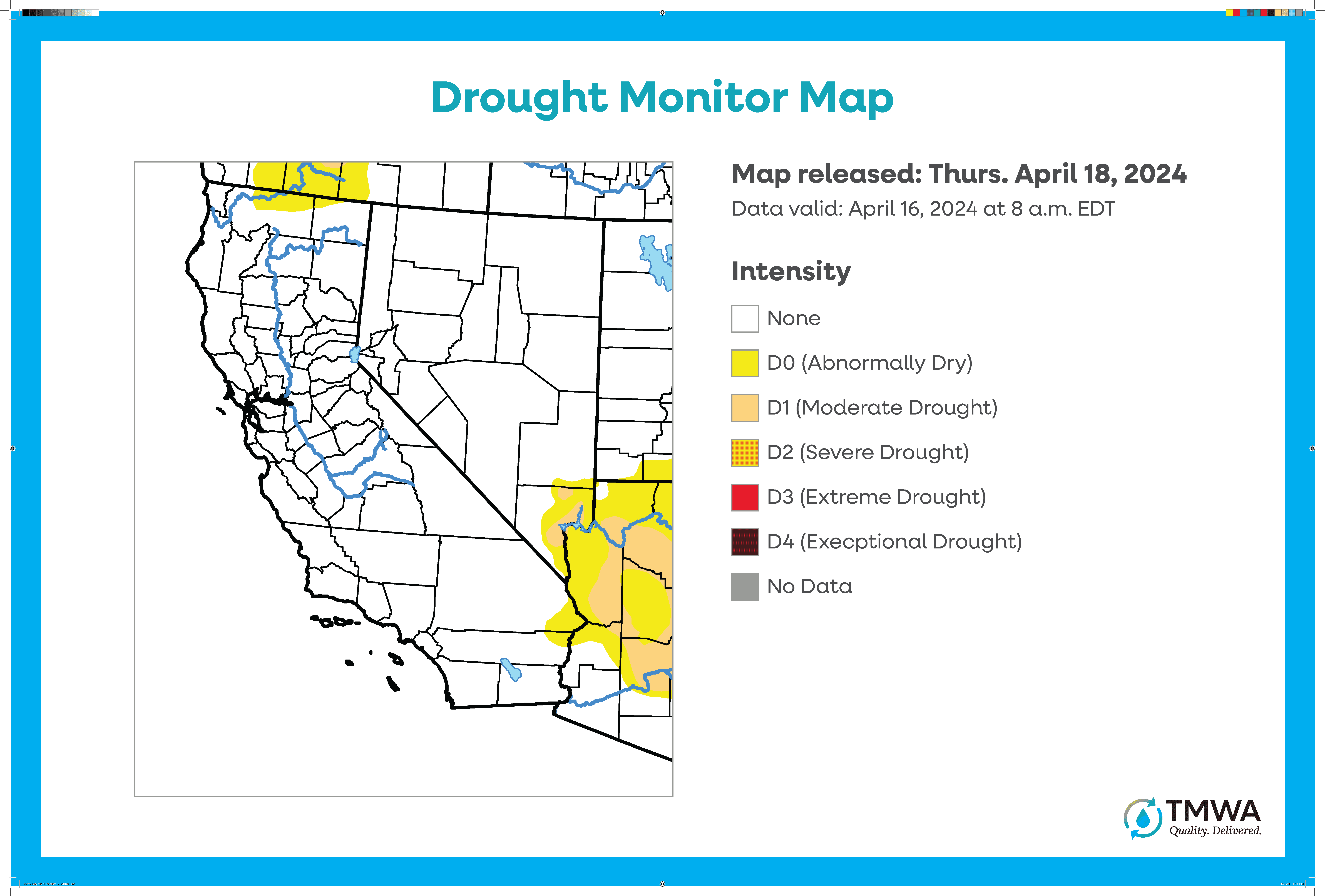 Drought Monitor Map: 2024 Sierra Snowpack Clears Drought for Nevada, California